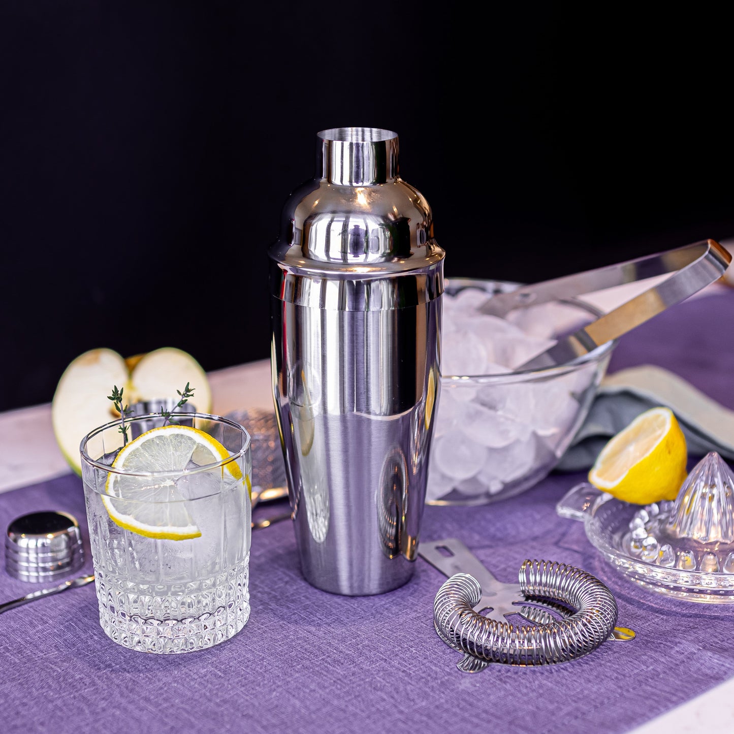 ORNA Cocktail Shaker Set of 10 pieces, Stainless Steel Cocktail Making Kit, 750 ml